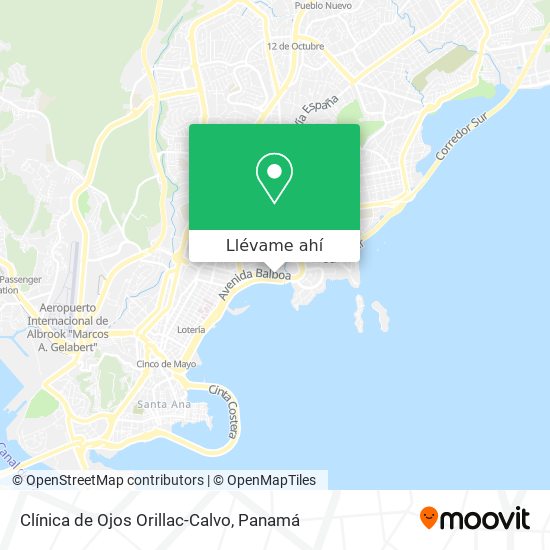 Mapa de Clínica de Ojos Orillac-Calvo