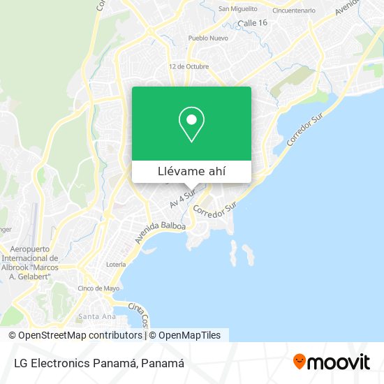Mapa de LG Electronics Panamá