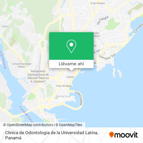 Mapa de Clinica de Odontologia de la Universidad Latina