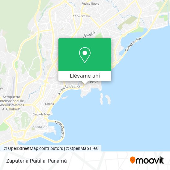 Mapa de Zapatería Paitilla