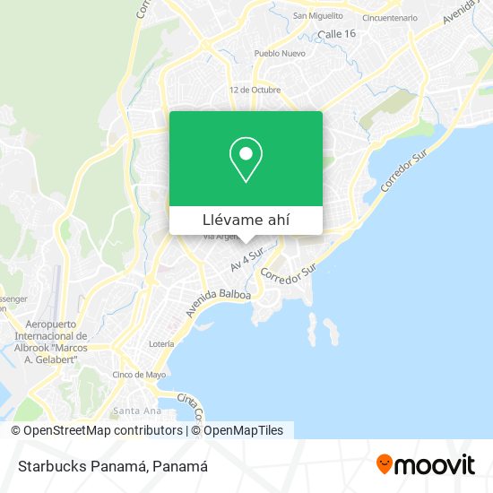 Mapa de Starbucks Panamá