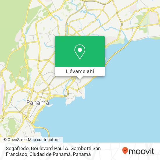 Mapa de Segafredo, Boulevard Paul A. Gambotti San Francisco, Ciudad de Panamá