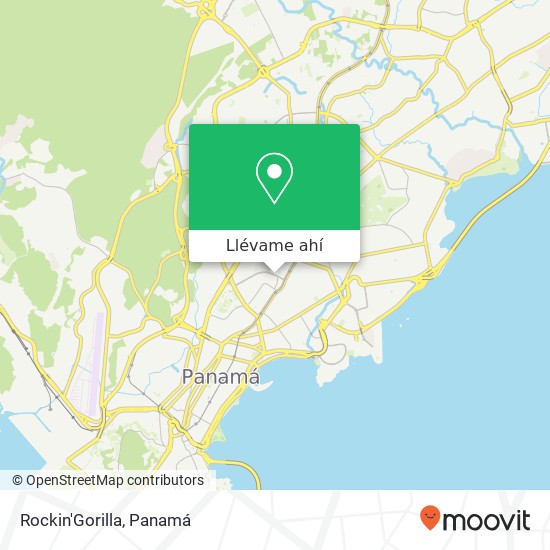 Mapa de Rockin'Gorilla, Vía Argentina Bella Vista, Ciudad de Panamá