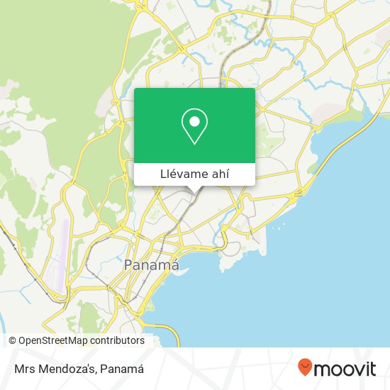 Mapa de Mrs Mendoza's, Vía Argentina Bella Vista, Ciudad de Panamá