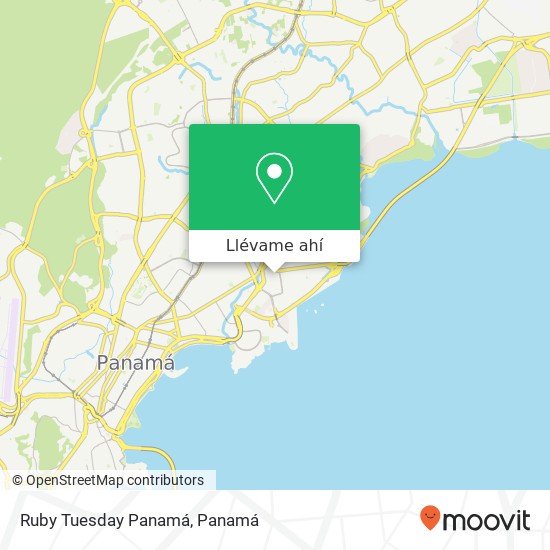 Mapa de Ruby Tuesday Panamá, San Francisco, Ciudad de Panamá