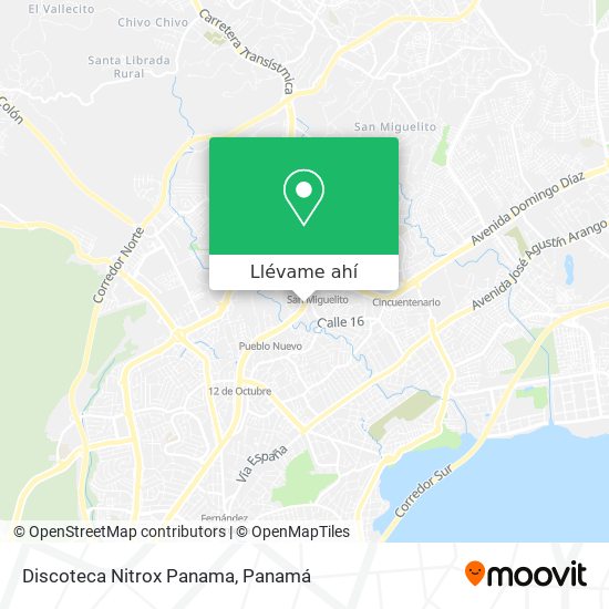 Mapa de Discoteca Nitrox Panama