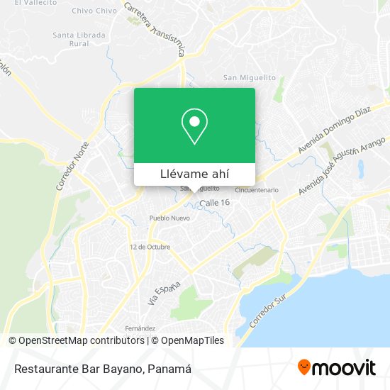 Mapa de Restaurante Bar Bayano