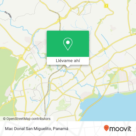 Mapa de Mac Donal San Miguelito, Calle Victoriano Lorenzo Victoriano Lorenzo, San Miguelito