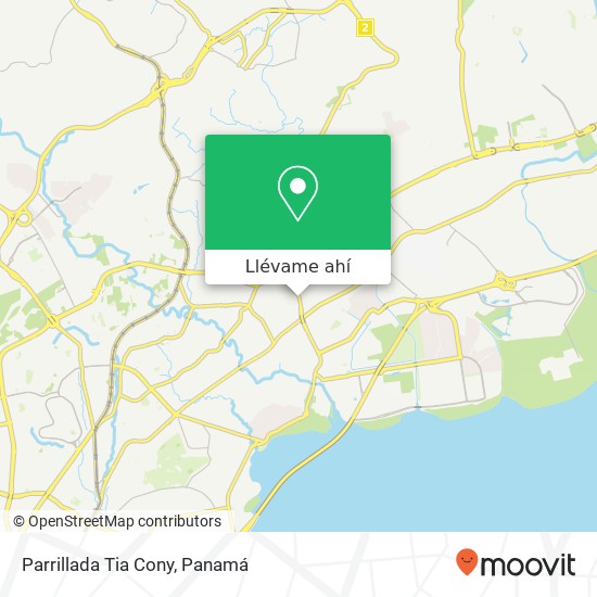 Mapa de Parrillada Tia Cony, Avenida Cincuentenario Río Abajo, Ciudad de Panamá