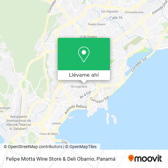 Mapa de Felipe Motta Wine Store & Deli Obarrio