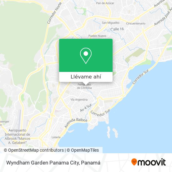 Mapa de Wyndham Garden Panama City