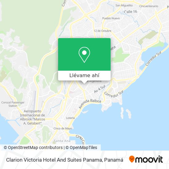 Mapa de Clarion Victoria Hotel And Suites Panama