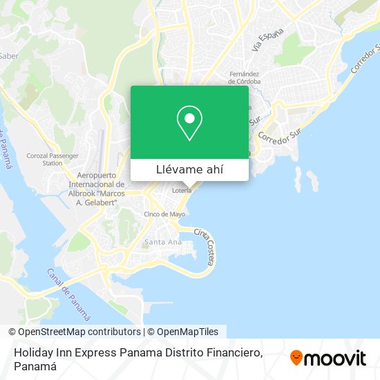 Mapa de Holiday Inn Express Panama Distrito Financiero