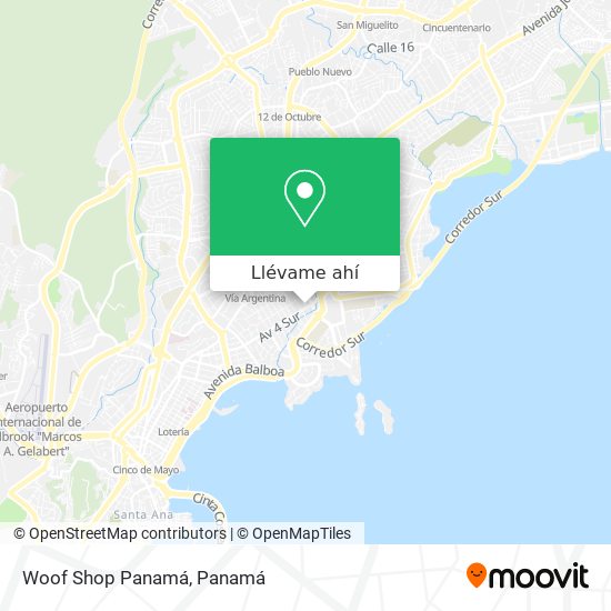 Mapa de Woof Shop Panamá