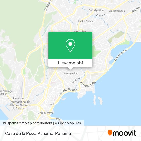 Mapa de Casa de la Pizza Panama