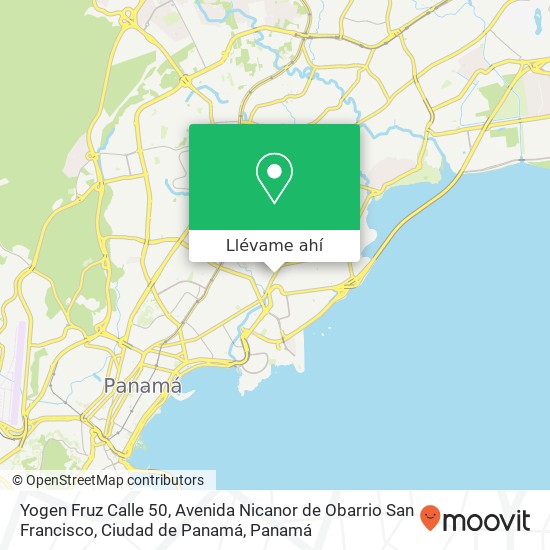 Mapa de Yogen Fruz Calle 50, Avenida Nicanor de Obarrio San Francisco, Ciudad de Panamá