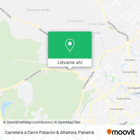 Mapa de Carretera a Cerro Patacón & Altamira