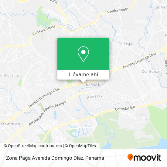 Mapa de Zona Paga Avenida Domingo Díaz