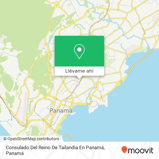 Mapa de Consulado Del Reino De Tailandia En Panamá