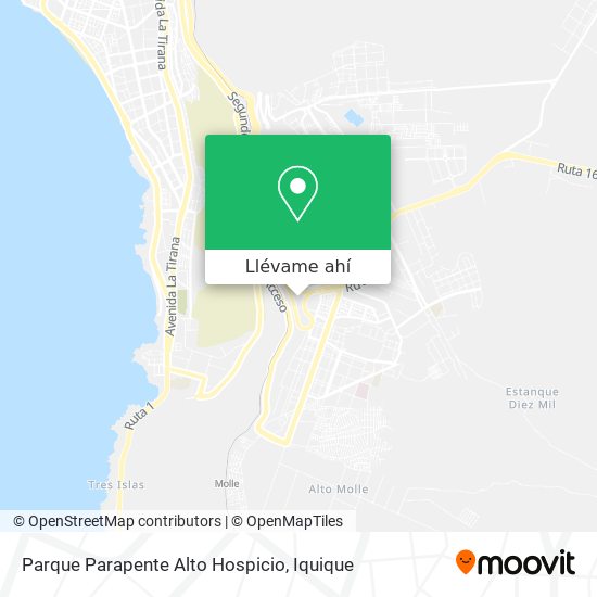 Mapa de Parque Parapente Alto Hospicio