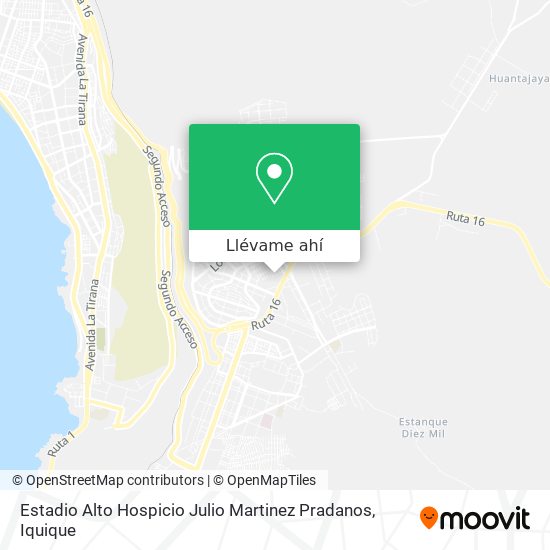 Mapa de Estadio Alto Hospicio Julio Martinez Pradanos