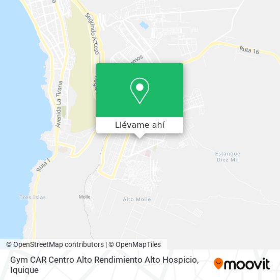 Mapa de Gym CAR Centro Alto Rendimiento Alto Hospicio