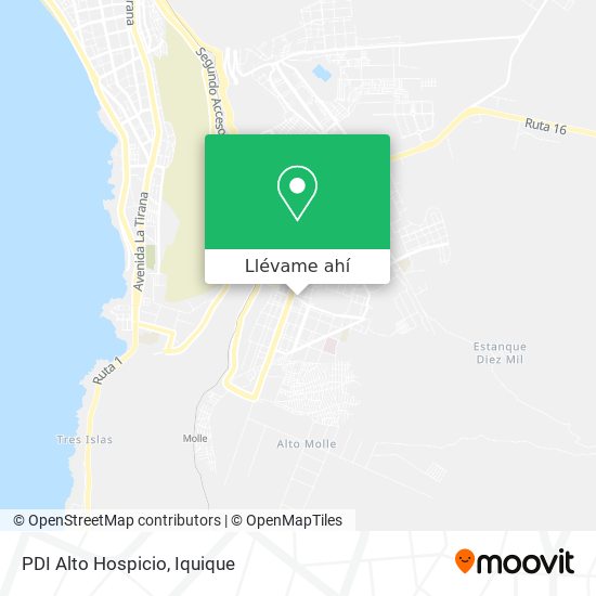 Mapa de PDI Alto Hospicio