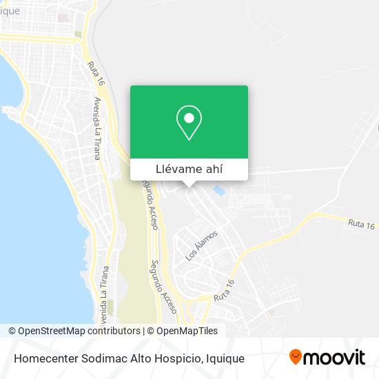 Mapa de Homecenter Sodimac Alto Hospicio