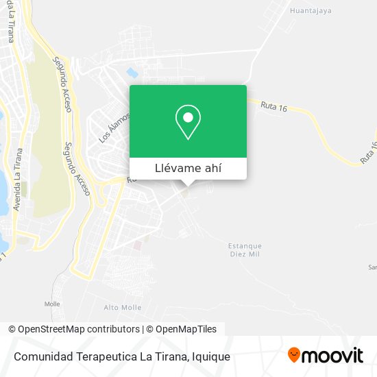 Mapa de Comunidad Terapeutica La Tirana