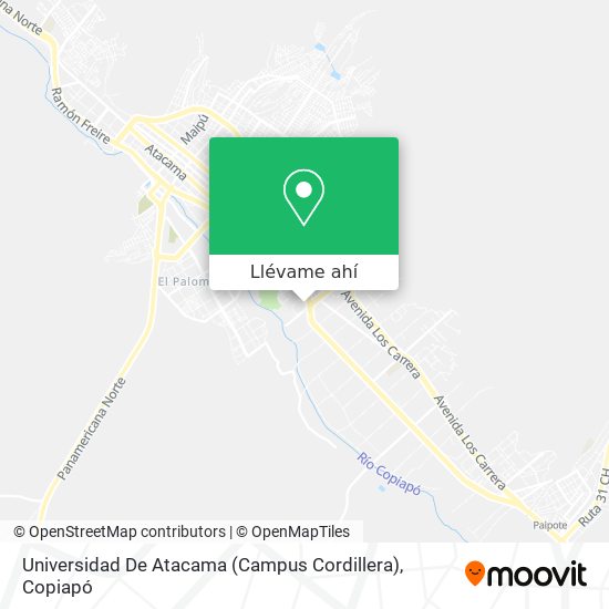 Mapa de Universidad De Atacama (Campus Cordillera)