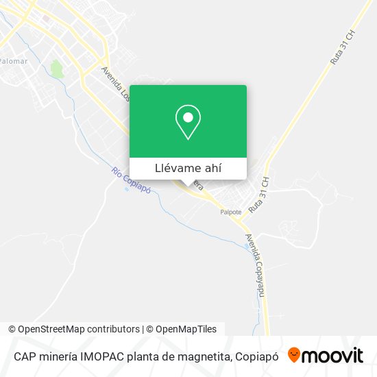 Mapa de CAP minería IMOPAC planta de magnetita