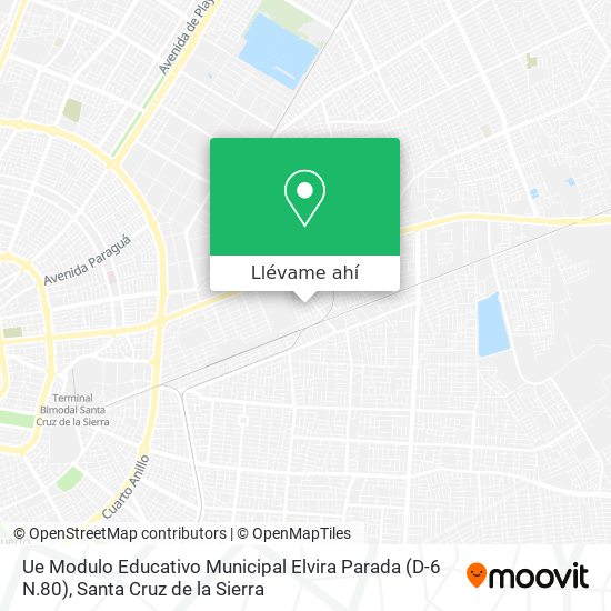 Mapa de Ue Modulo Educativo Municipal Elvira Parada (D-6 N.80)