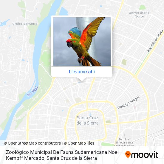 Mapa de Zoológico Municipal De Fauna Sudamericana Noel Kempff Mercado