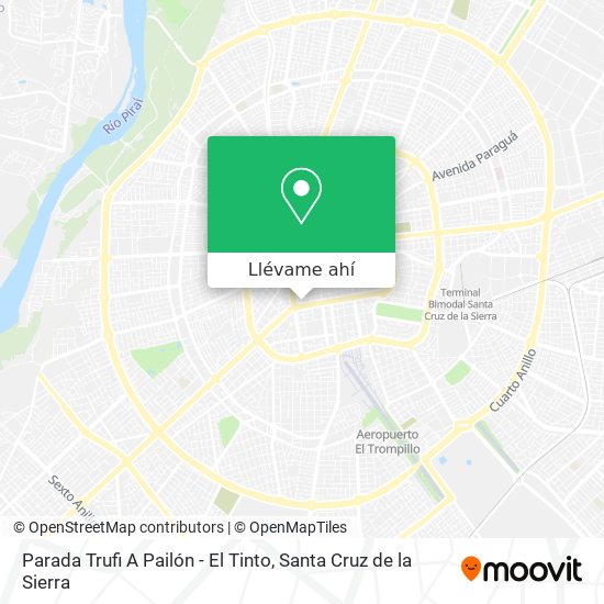 Mapa de Parada Trufi A Pailón - El Tinto