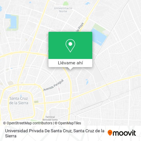 Mapa de Universidad Privada De Santa Cruz
