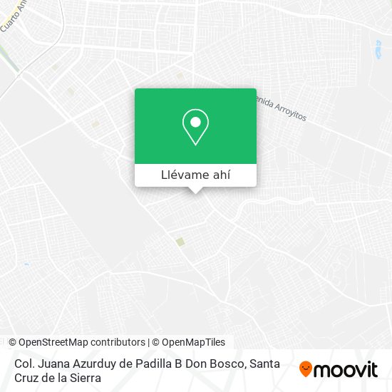 Mapa de Col. Juana Azurduy de Padilla B Don Bosco