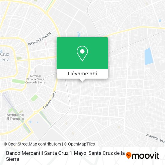 Mapa de Banco Mercantil Santa Cruz 1 Mayo