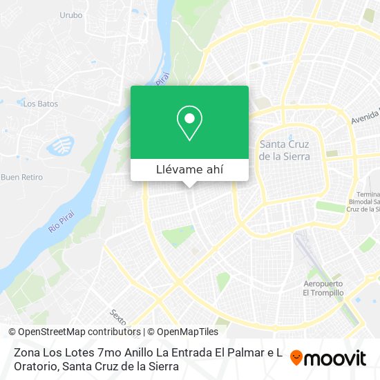 Mapa de Zona Los Lotes 7mo Anillo La Entrada El Palmar e L Oratorio