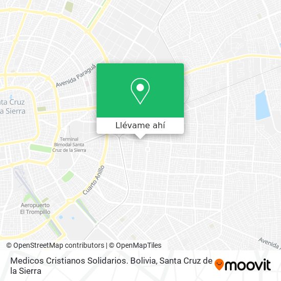 Mapa de Medicos Cristianos Solidarios. Bolivia