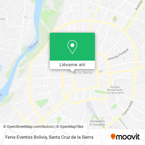 Mapa de Fenix Eventos Bolivia