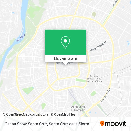 Mapa de Cacau Show Santa Cruz