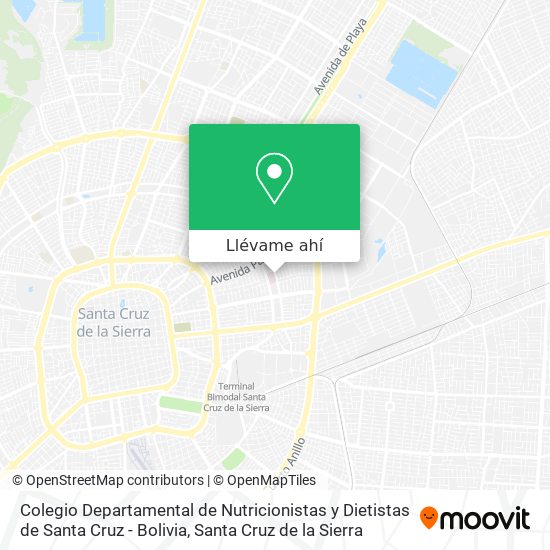 Mapa de Colegio Departamental de Nutricionistas y Dietistas de Santa Cruz - Bolivia