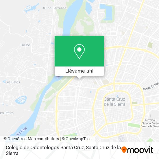 Mapa de Colegio de Odontologos Santa Cruz