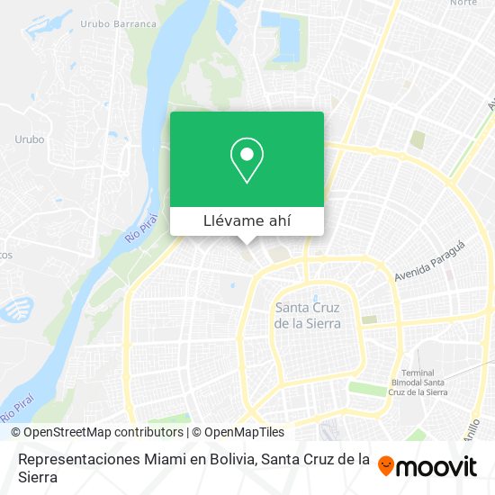 Mapa de Representaciones Miami en Bolivia