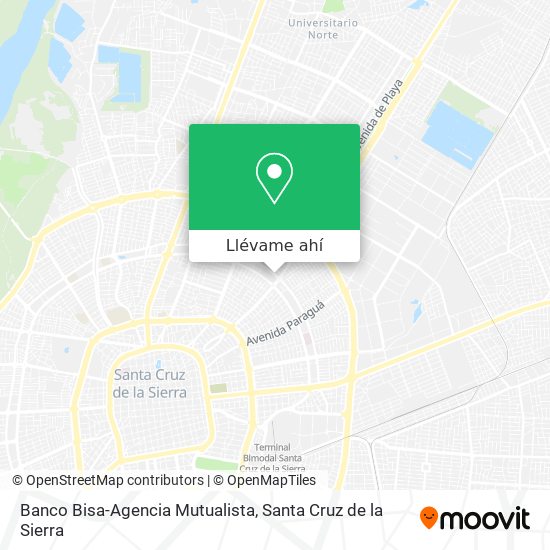 Mapa de Banco Bisa-Agencia Mutualista