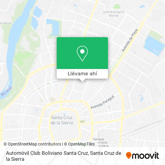 Mapa de Automóvil Club Boliviano Santa Cruz