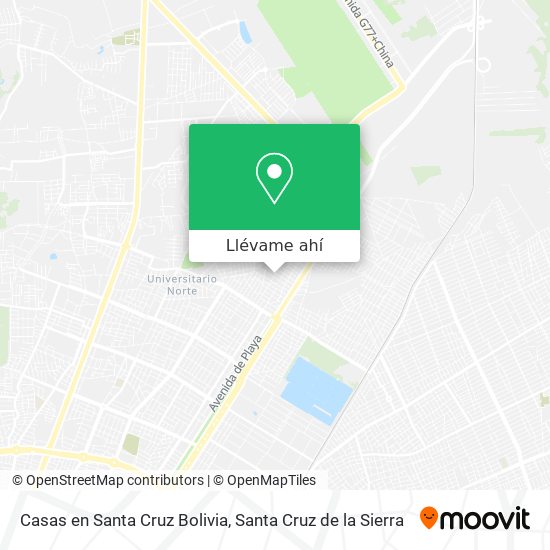 Mapa de Casas en Santa Cruz Bolivia