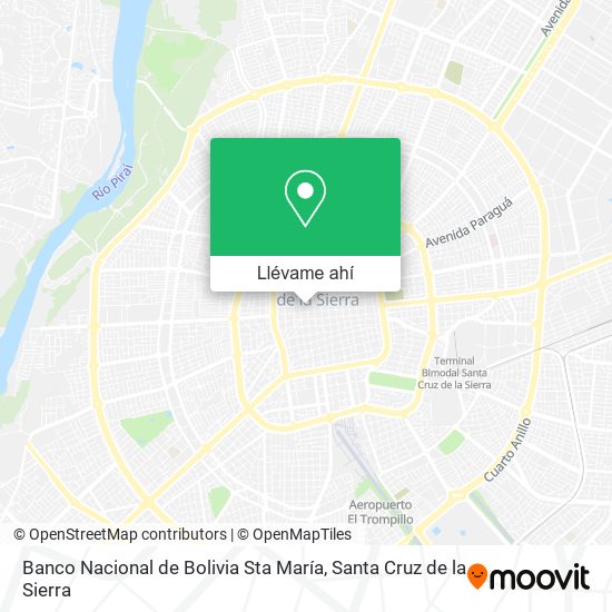 Mapa de Banco Nacional de Bolivia Sta María