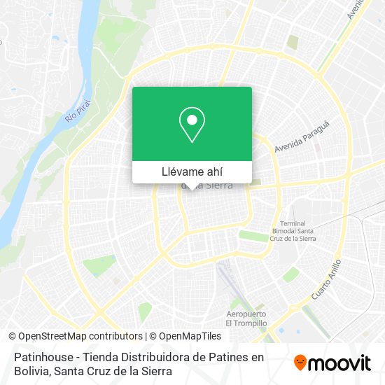 Mapa de Patinhouse - Tienda Distribuidora de Patines en Bolivia