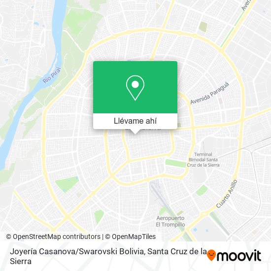 Mapa de Joyería Casanova / Swarovski Bolivia